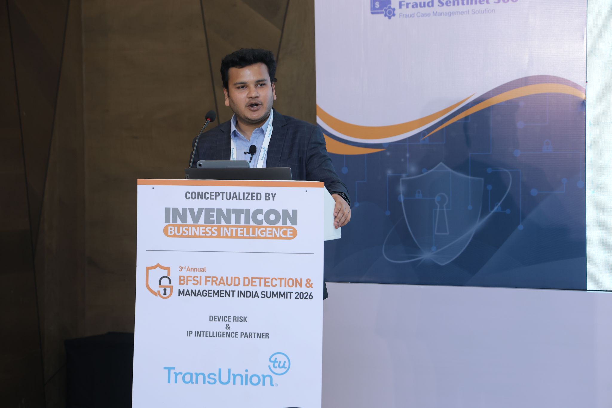Hardik Katyarmal presenting at the 3rd Annual BFSI Fraud Detection & Management India Summit 2026