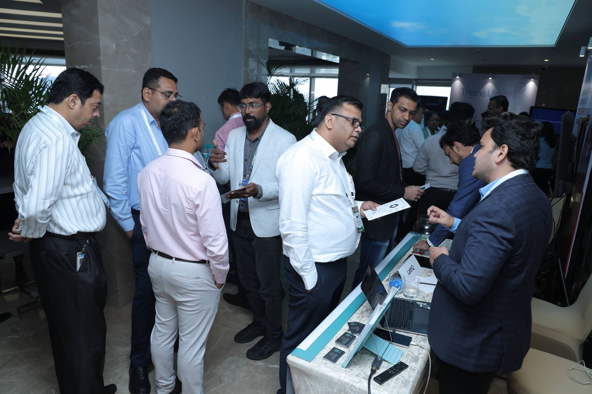 Attendees at the LattIQ booth