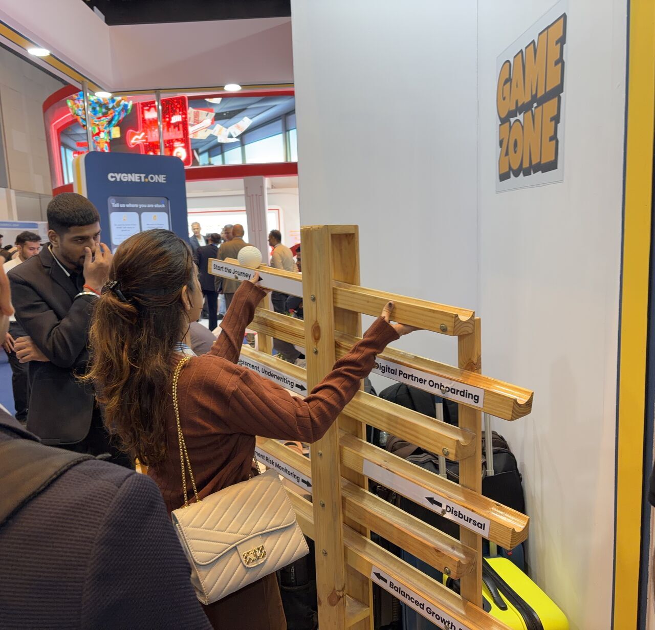 GFF 2025 booth - Game Zone marble run